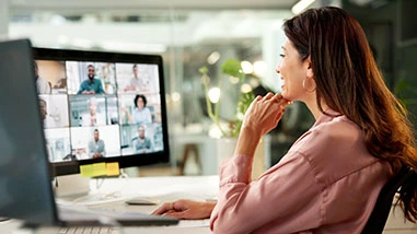 Mint homes agency agent on a video call